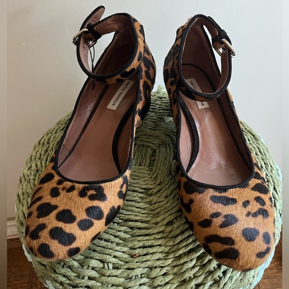Tabitha Simmons Martha Leopard Calf Hair Ankle Strap Shoes (36.5 EU) - Picture 2 of 11